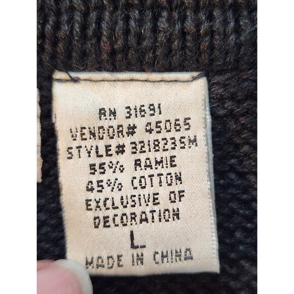 B P Designs sz Large Holiday sweater Christmas tree bling tunic knit black red - Picture 12 of 14